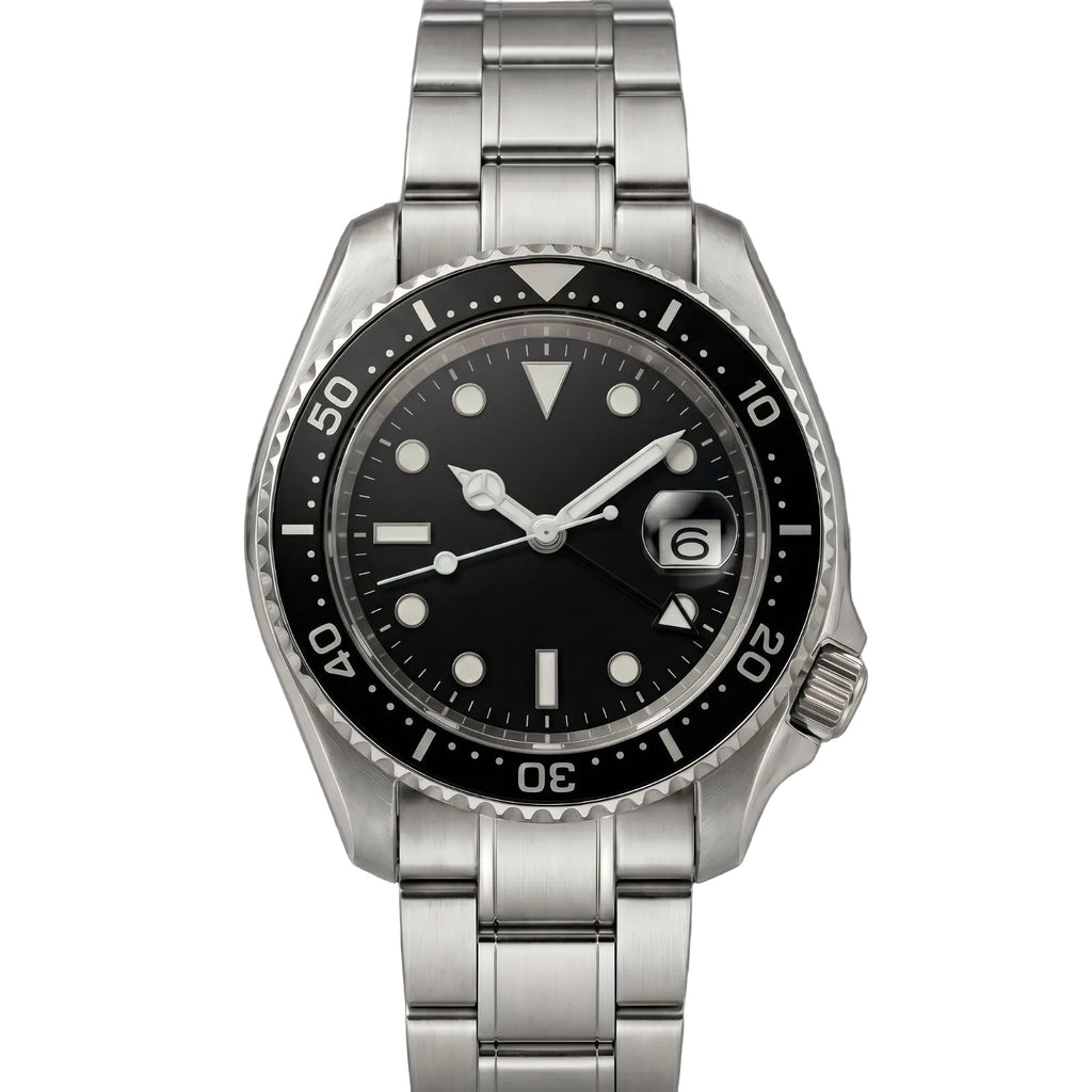 Navex Silver Steel Black Dial