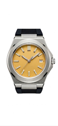 Valtor Silver Steel YELLOW Dial Rubber