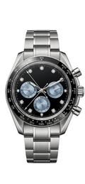 Torvex Silver Steel Black Blue Dial