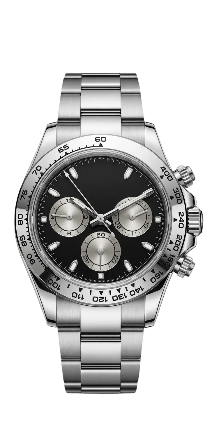Torvex Silver Steel Black Dial