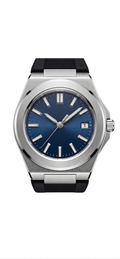 Valtor Silver Steel Blue Dial Rubber